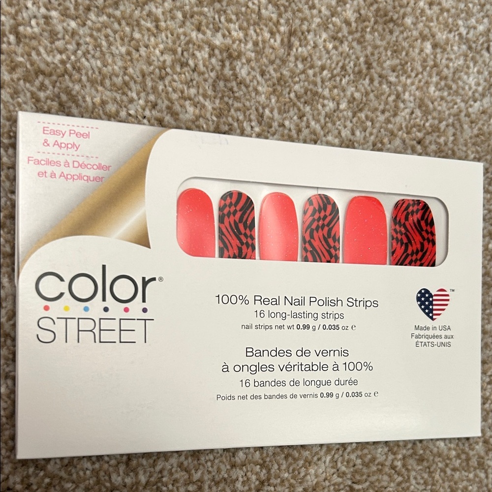 Color Street Nail Polish Strips - Pumpkin Queen - Glitter Orange and Black - Picture 2 of 3